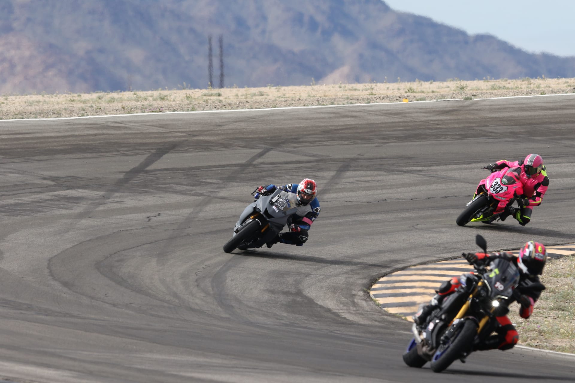 A rider leaned over on track at Buttonwillow Raceway Park