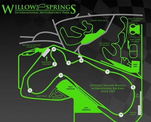 A view across Willow Springs International Raceway